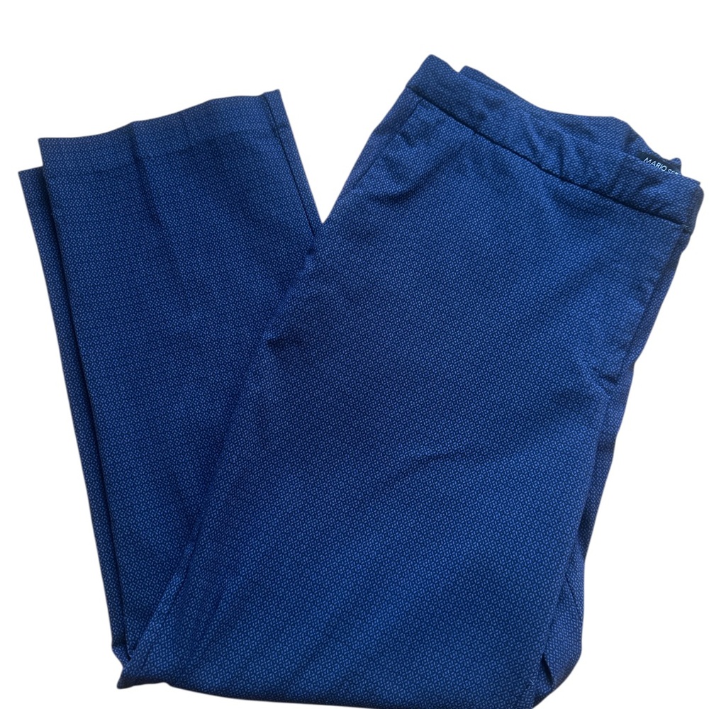 Mario Serrani Women's Blue Textured Trousers
